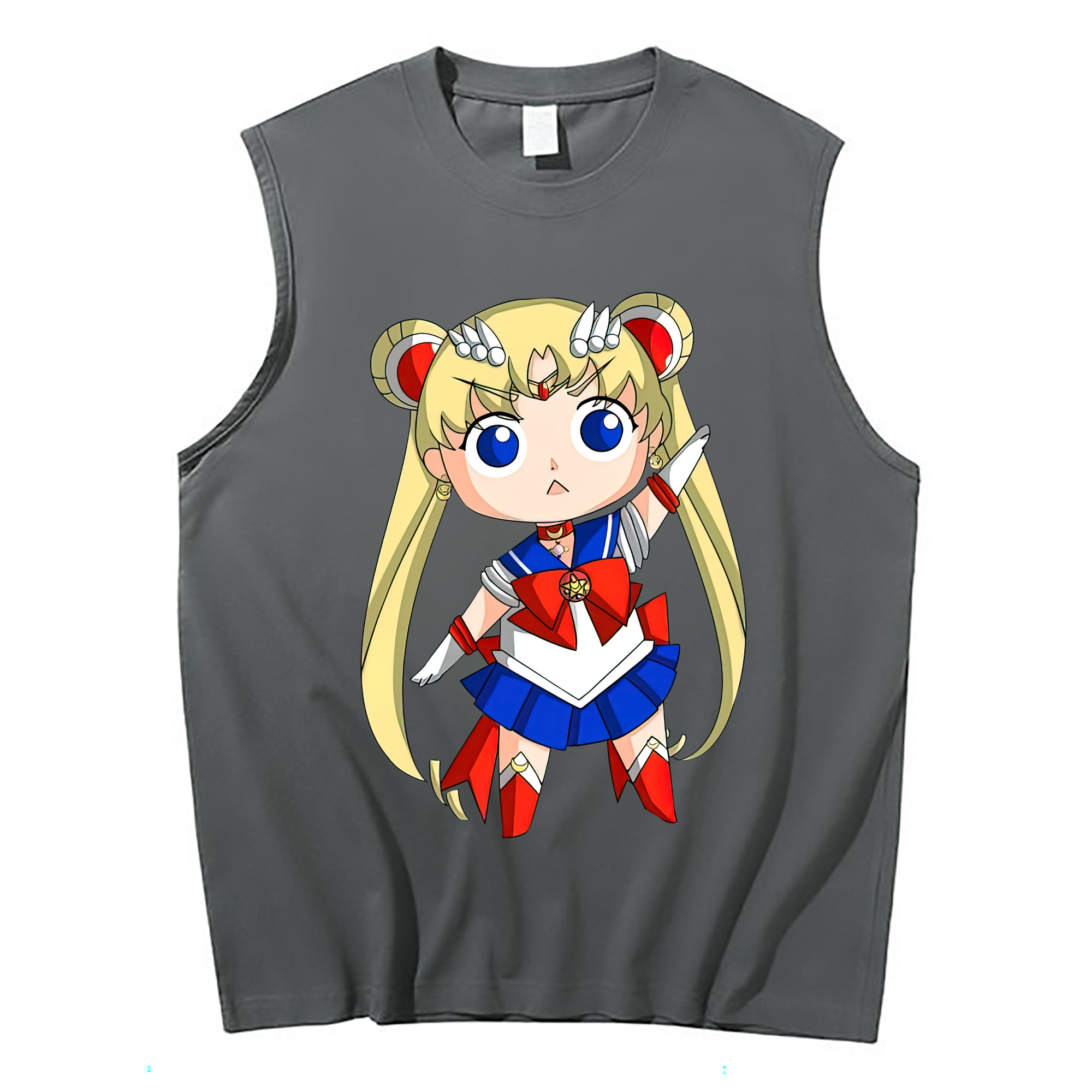 （画像用） 美少女戦士セーラームーン 月野 うさぎ つきの うさぎ Sailor Moon Tsukino Usagi コットン100％タンクトップ（フロントプリント）